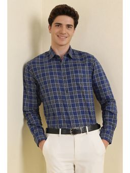 Allen Solly - Men Blue Checks Slim Fit Formal Shirt