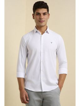 Allen Solly - Men White Solid Slim Fit Casual Shirt