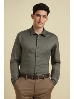 Allen Solly - Men Olive Solid Slim Fit Formal Shirt
