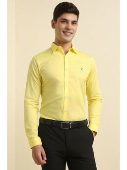 Allen Solly - Men Yellow Solid Slim Fit Formal Shirt