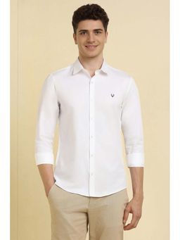 Allen Solly - Men White Solid Slim Fit Casual Shirt