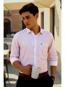 Allen Solly - Men Purple Stripes Slim Fit Formal Shirt