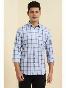 Allen Solly - Men Blue Checks Slim Fit Casual Shirt