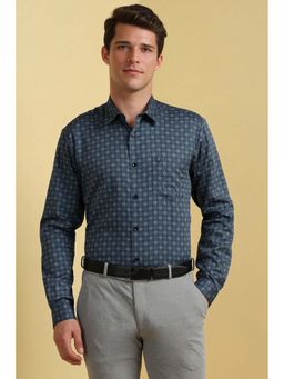 Allen Solly - Men Navy Blue Printed Slim Fit Formal Shirt