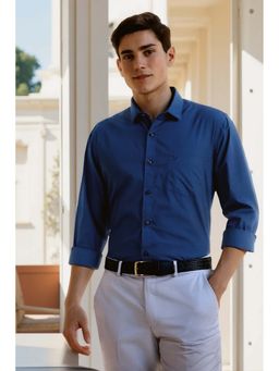 Allen Solly - Men Blue Solid Slim Fit Formal Shirt