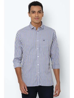 Allen Solly - Men Blue Checks Slim Fit Casual Shirt
