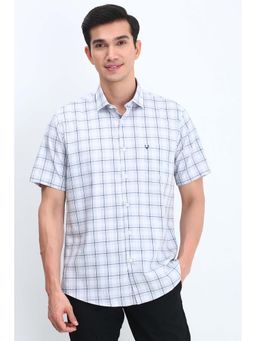 Allen Solly - Men White Checks Slim Fit Casual Shirt