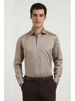 Allen Solly - Men Brown Textured Regular Fit Formal Shirt