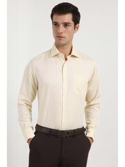 Allen Solly - Men Beige Checks Regular Fit Formal Shirt
