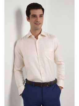 Allen Solly - Men Beige Textured Regular Fit Formal Shirt