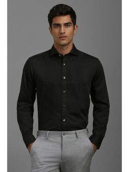 Louis Philippe - Men Black Solid Regular Fit Formal Shirt