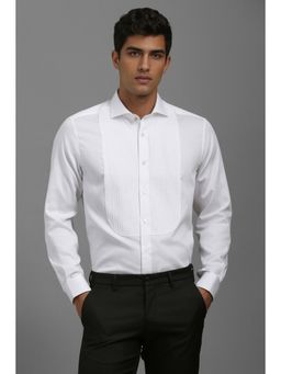 Louis Philippe - Men White Solid Regular Fit Formal Shirt