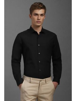 Louis Philippe - Men Black Solid Regular Fit Formal Shirt