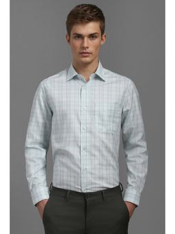 Louis Philippe - Men White Checks Regular Fit Formal Shirt