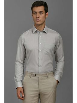 Louis Philippe - Men Grey Printed Slim Fit Formal Shirt