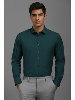 Louis Philippe - Men Green Solid Slim Fit Formal Shirt