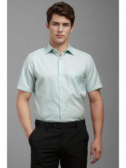 Louis Philippe - Men Green Textured Regular Fit Formal Shirt