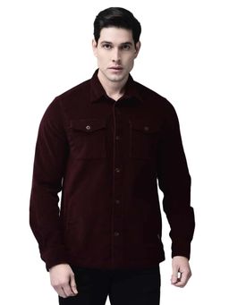 WOODS - Men Maroon Solid Regular Fit Casual Shirt