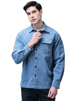 WOODS - Men Blue Solid Regular Fit Casual Shirt