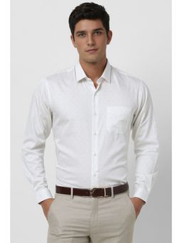 Peter England - Men White Printed Regular Fit Formal Shirt