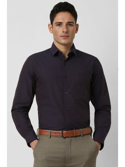Peter England - Men Purple Textured Slim Fit Formal Shirt
