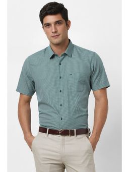 Peter England - Men Green Checks Regular Fit Formal Shirt