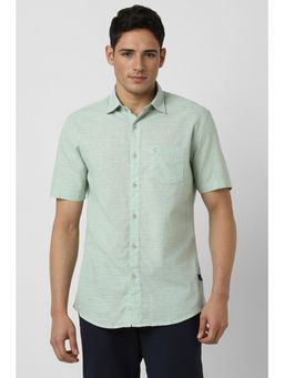 Peter England - Men Green Printed Slim Fit Casual Shirt