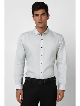 Van Heusen - Men White Printed Slim Fit Casual Shirt