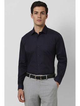 Van Heusen - Men Navy Blue Checks Regular Fit Formal Shirt