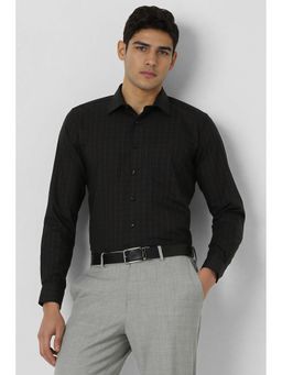 Van Heusen - Men Black Checks Slim Fit Formal Shirt
