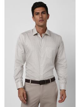 Van Heusen - Men White Printed Regular Fit Casual Shirt