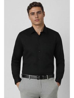 Van Heusen - Men Black Textured Slim Fit Casual Shirt