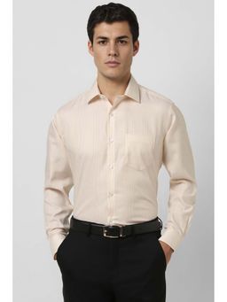 Van Heusen - Men Beige Stripes Regular Fit Formal Shirt