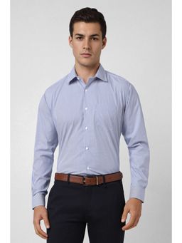 Van Heusen - Men Blue Stripes Regular Fit Formal Shirt