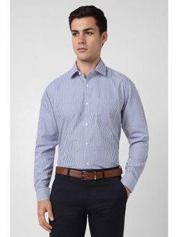 Van Heusen - Men Blue Stripes Regular Fit Formal Shirt