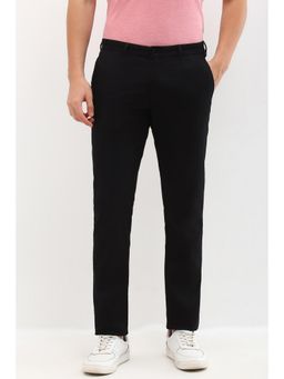 Allen Solly - Men Black Slim Fit Solid Casual Trouser
