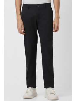 Peter England - Men Black Solid Super Slim Fit Casual Trouser