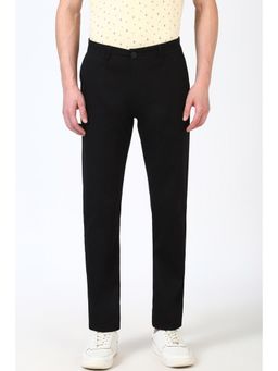 Peter England - Men Black Solid Super Slim Fit Trouser