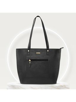 Fastrack - Black Structured Tote Bag With Protective Base Studs For Women