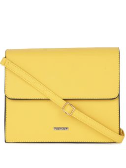 Fastrack - Yellow Solid PU Structured Sling Bag For Women