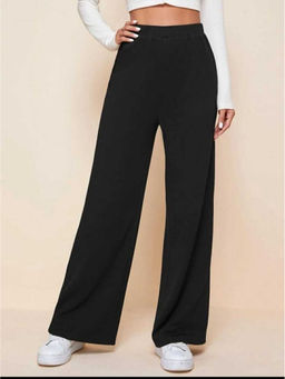 BROADSTAR - Women Black Solid Casual Stretchable Trouser