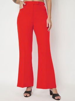 BRINNS - Women Orange Solid Formal Trouser