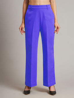 BRINNS - Women Blue Solid Formal Trouser