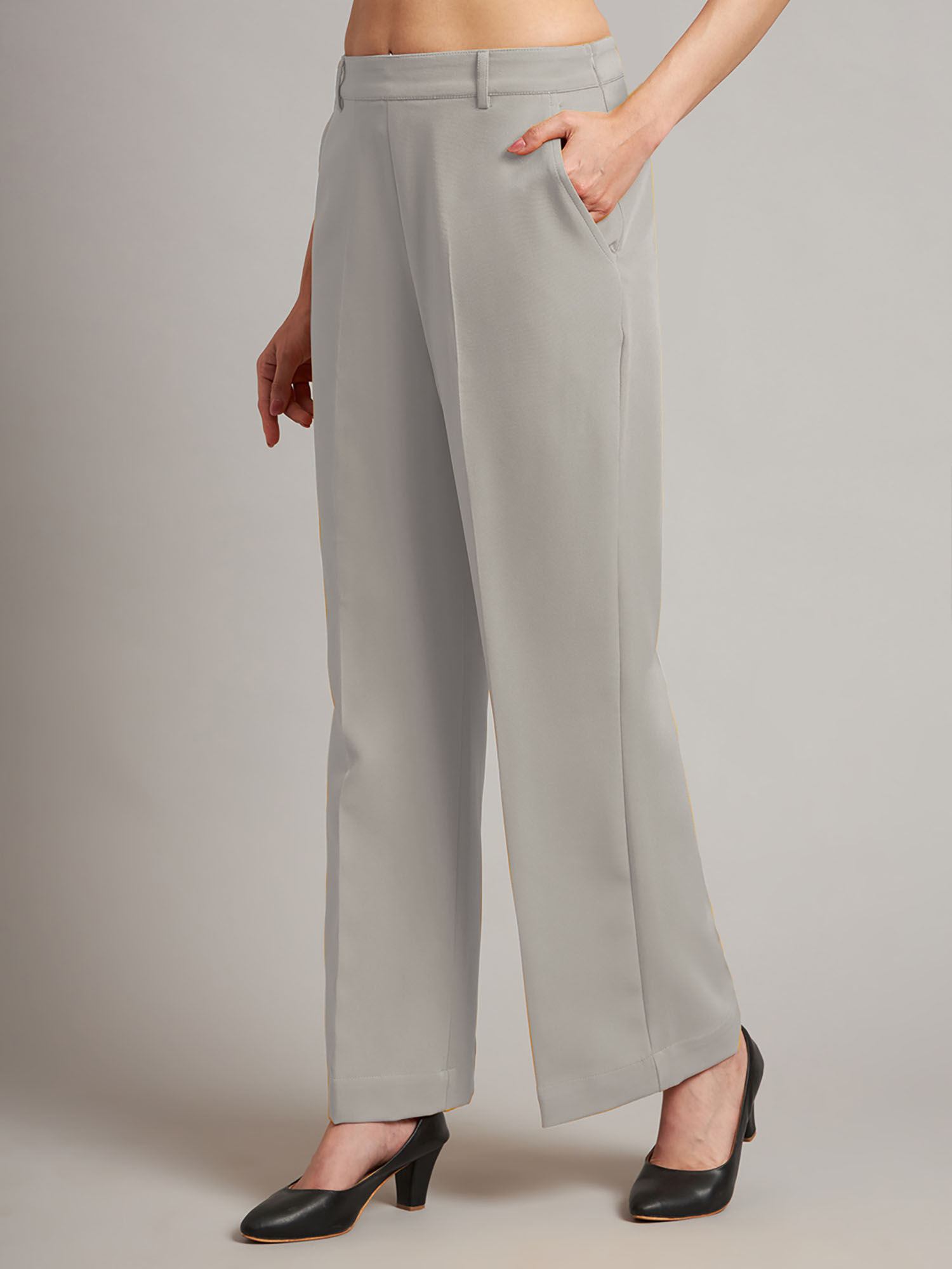 brinns Women Grey Solid Formal Trouser-picture-13