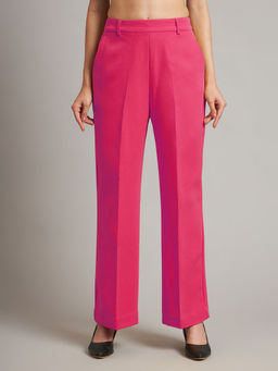 BRINNS - Women Pink Solid Formal Trouser