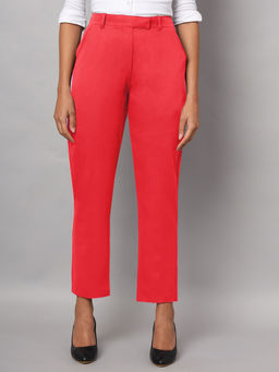 BRINNS - Women Orange Solid Formal Trouser