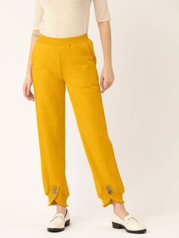 BRINNS - Women Mustard Solid Casual Joggers