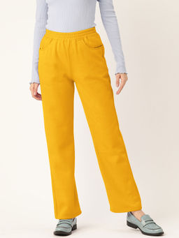 BRINNS - Women Mustard Solid Casual Trouser