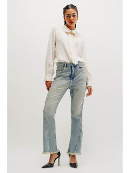 FREAKINS - Blue Vintage Open Cut Bootcut Jeans