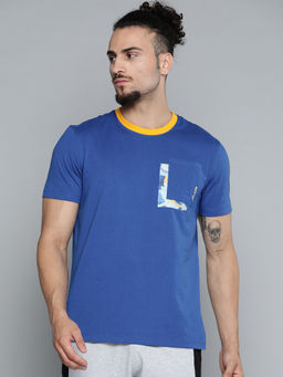 Alcis - Men Blue Slim Fit Training Or Gym T-shirt